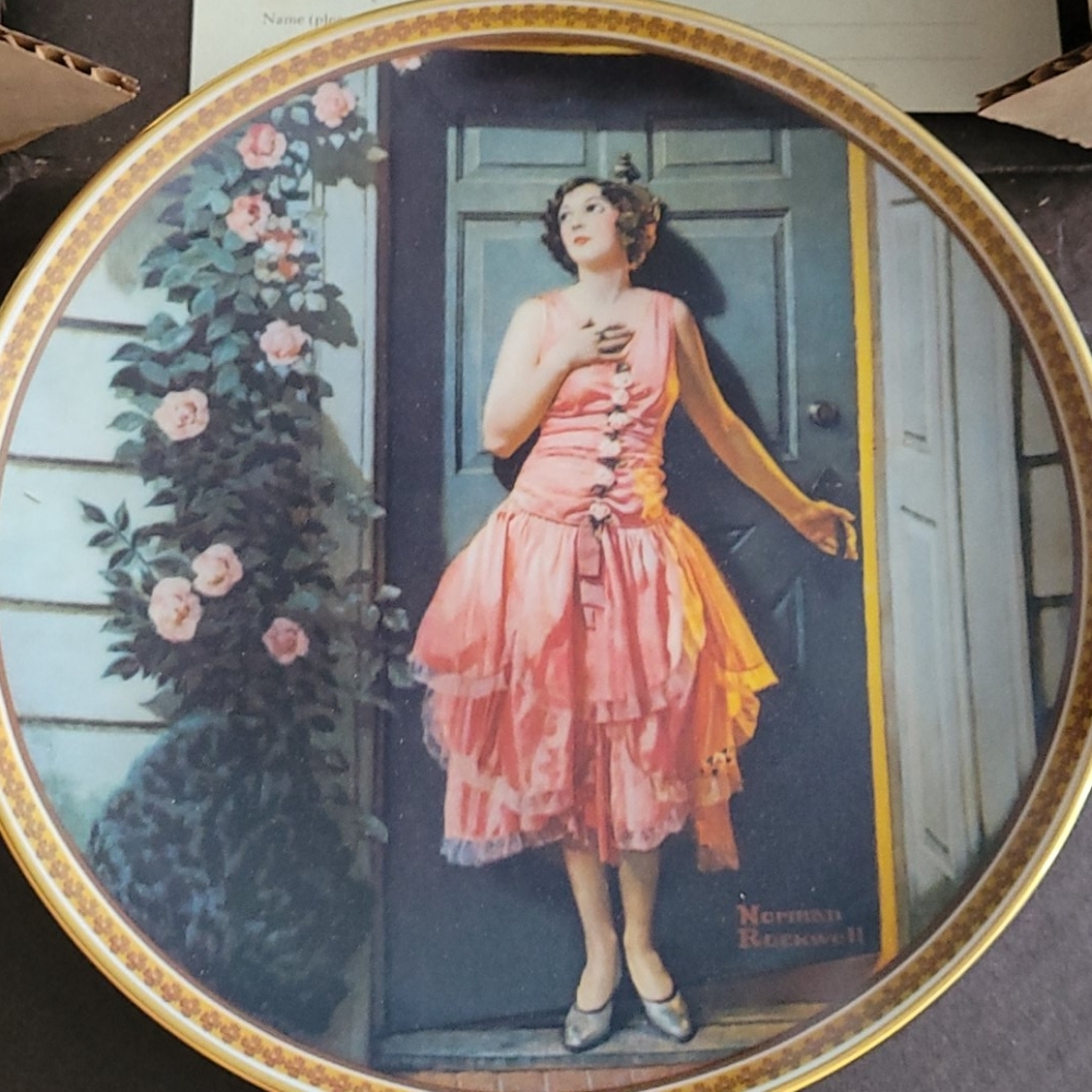 Norman Rockwell standing in the doorway plate